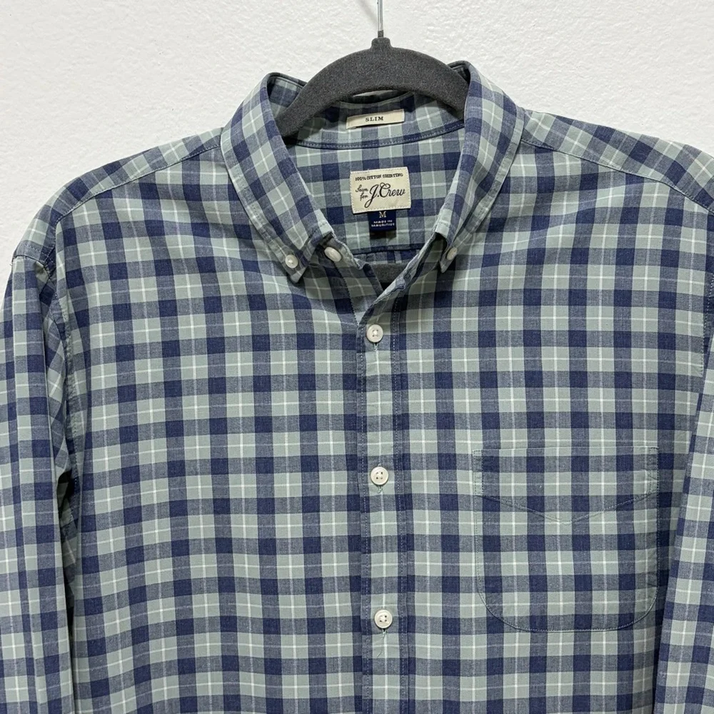 J. Crew Cotton Long Sleeve Plaid Button Down Shirts - 2 - Like New - Medium